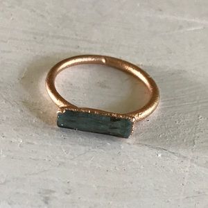 Rose Gold and Aquamarine Handmade Ring